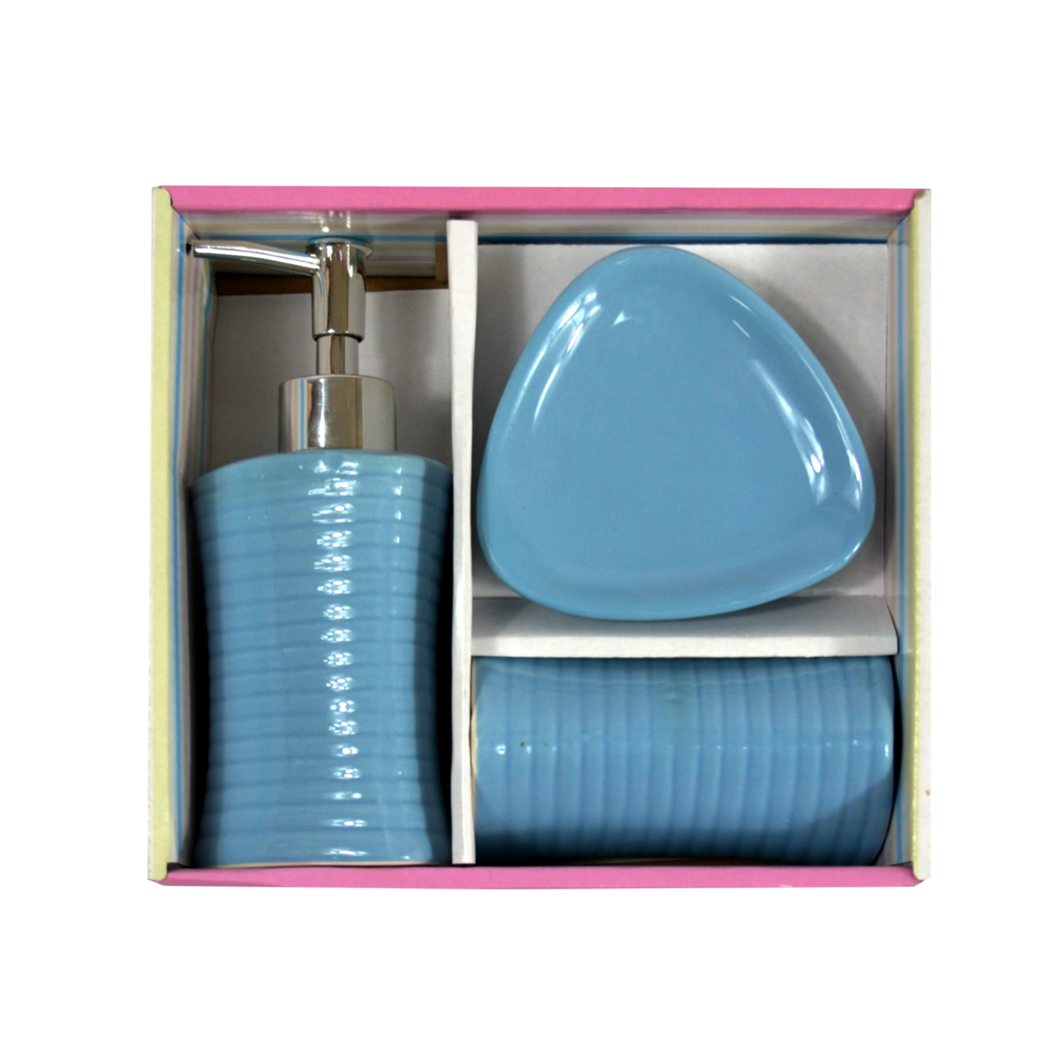 Kit Banheiro Ceramica Azul