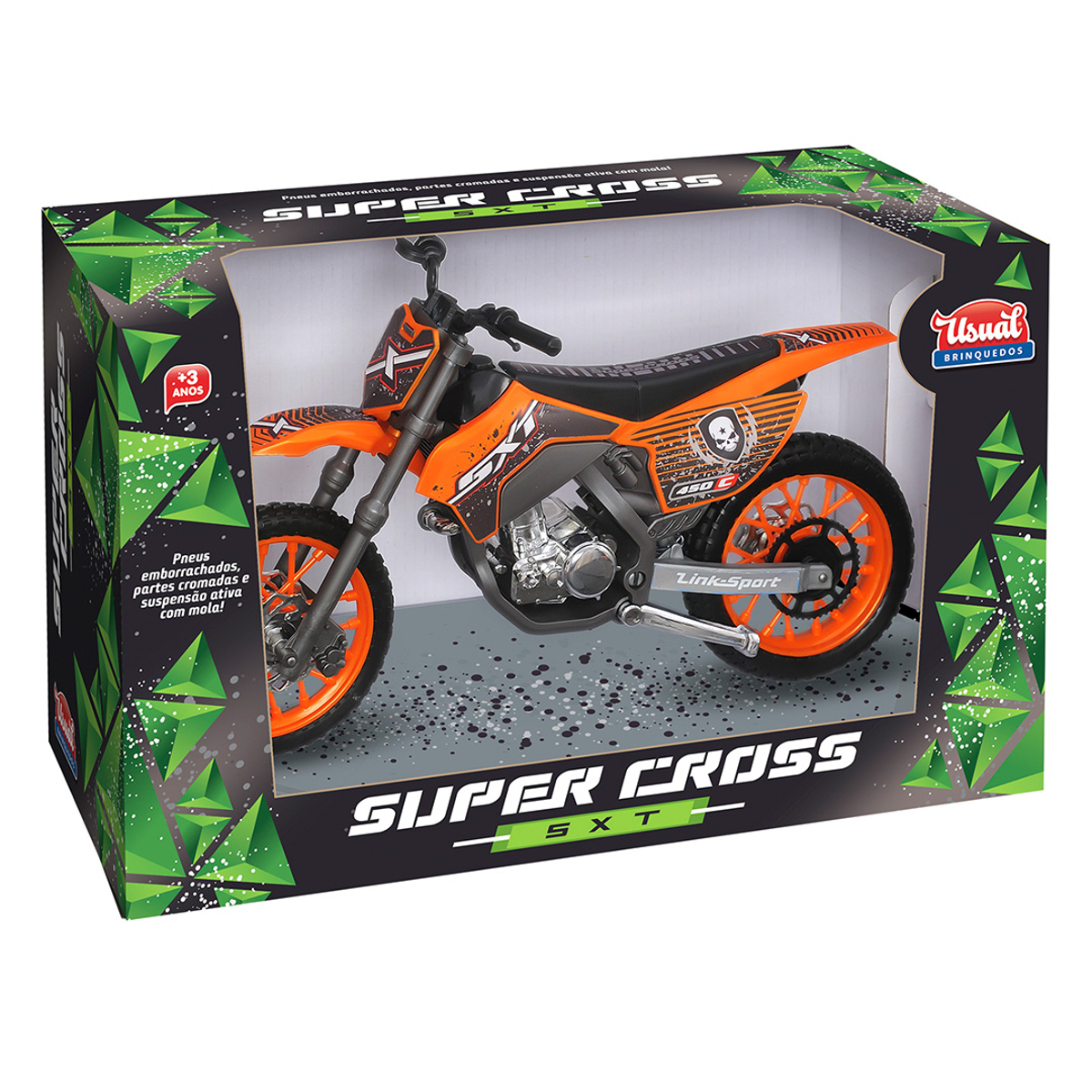 Moto de Corrida Super Cross sxt Roxa Usual Brinquedos no Shoptime