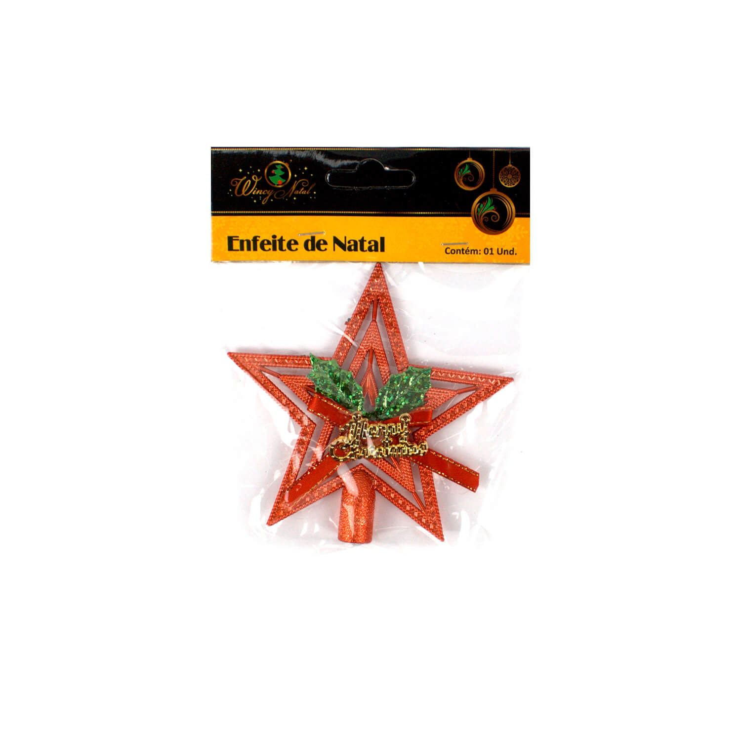 Estrela Ponteira Vazada Arvore Natal Vermelho Wincy (1)